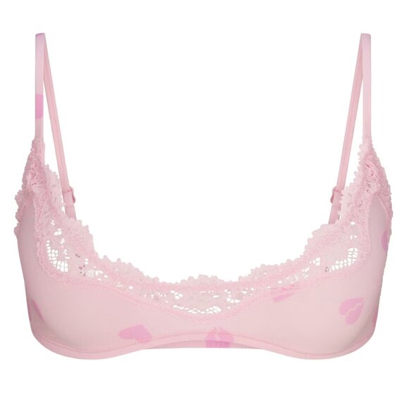 SKIMS Fits Everybody Lace Scoop Bralette - Heartbreaker - Picture 1 of 3